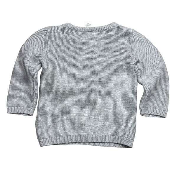 Carters Baby Gray 3D Knitted Lion Jungle Retro Modern Knit Sweater Size 18M - Picture 2 of 7